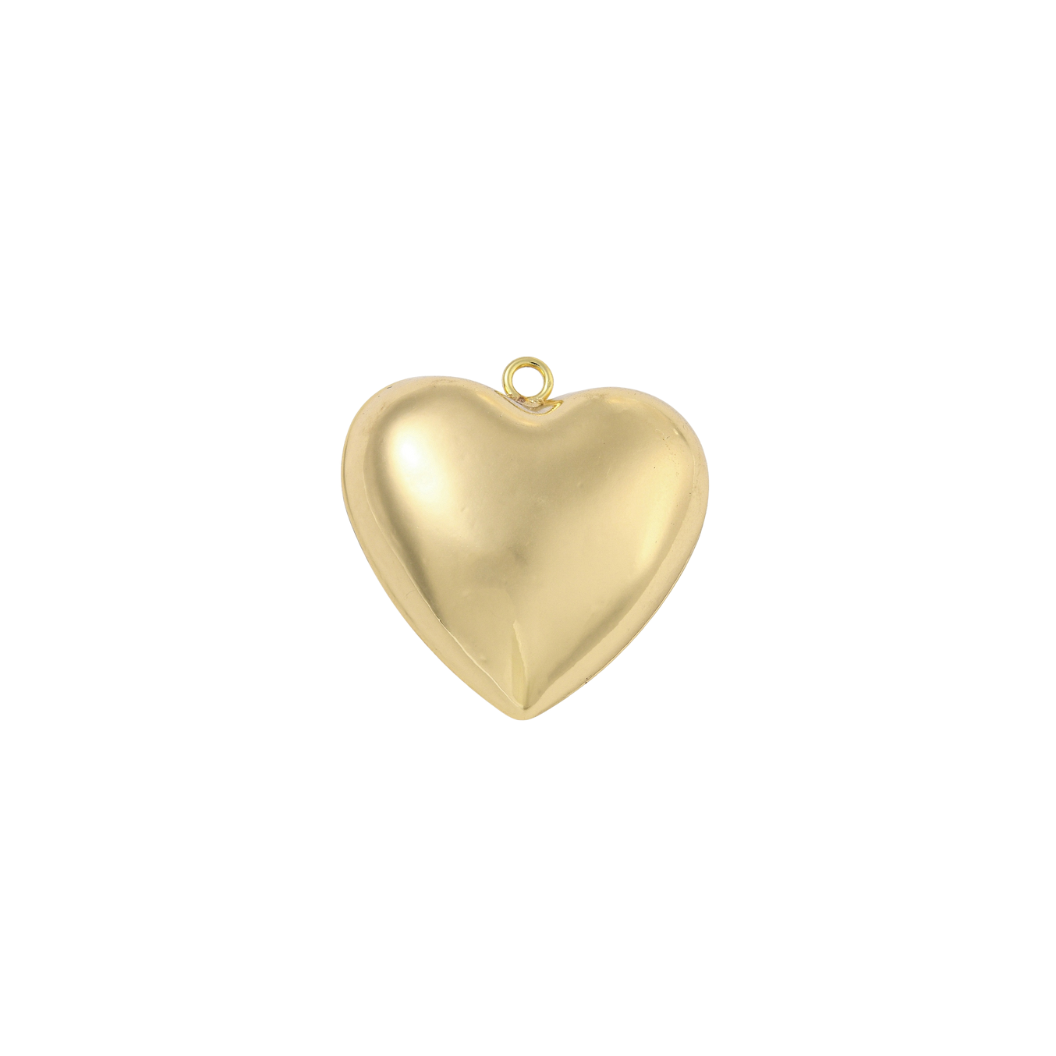 Front View of the Gold Embrace Heart Charm