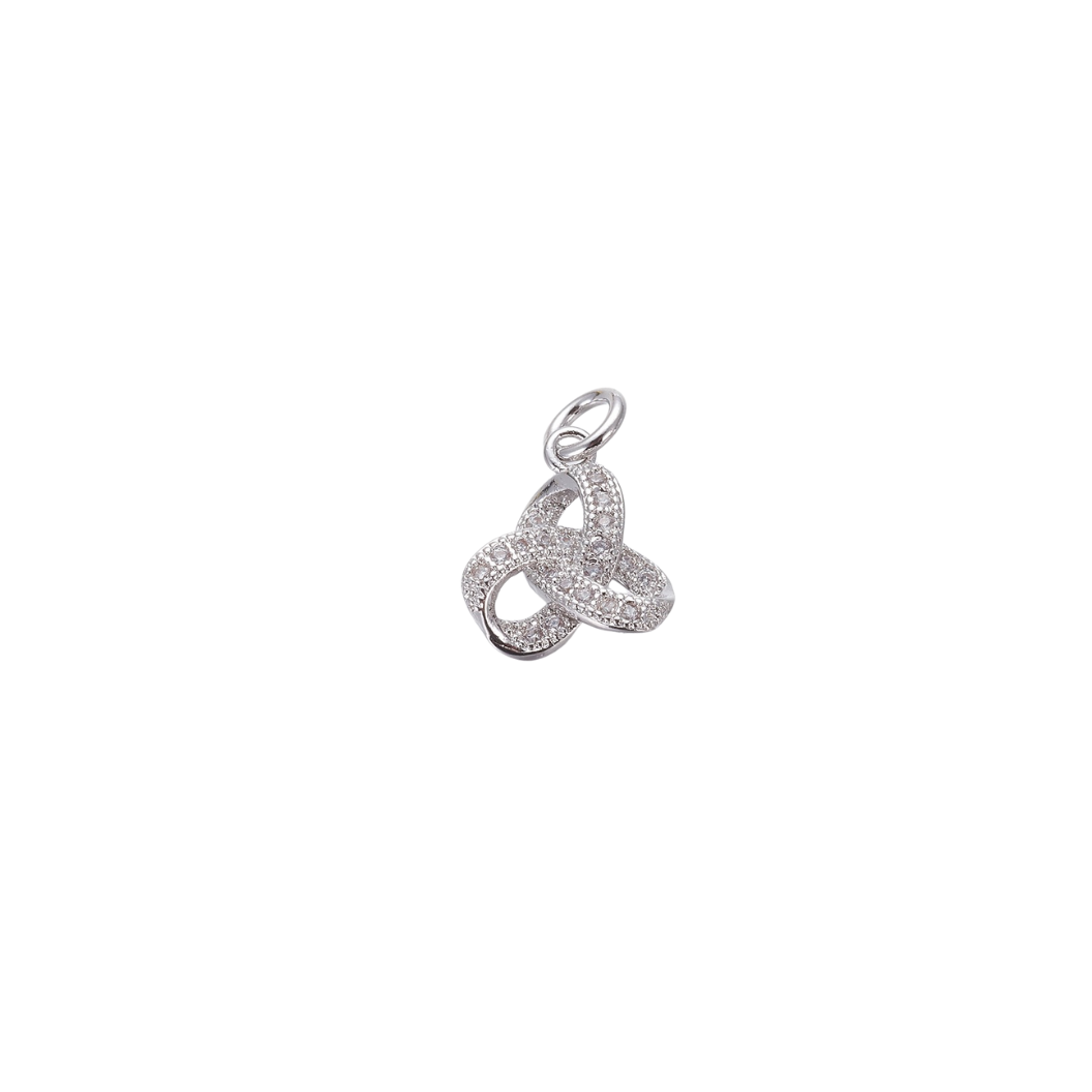 Silver Trinity Knot with Cubic Zirconia Charm
