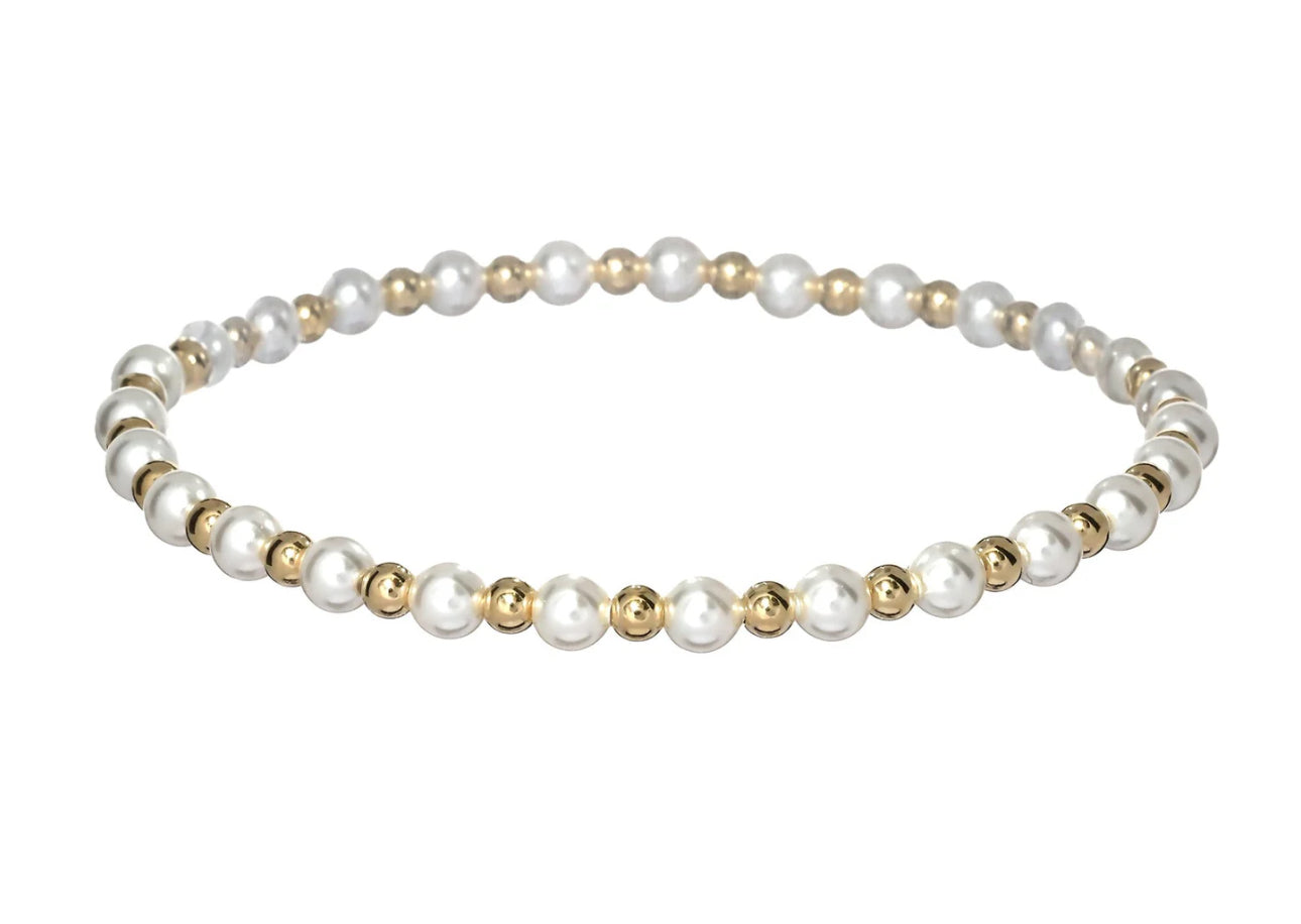 MAY | 14K GOLD-FILLED STRETCH BRACELET WITH PEARLS