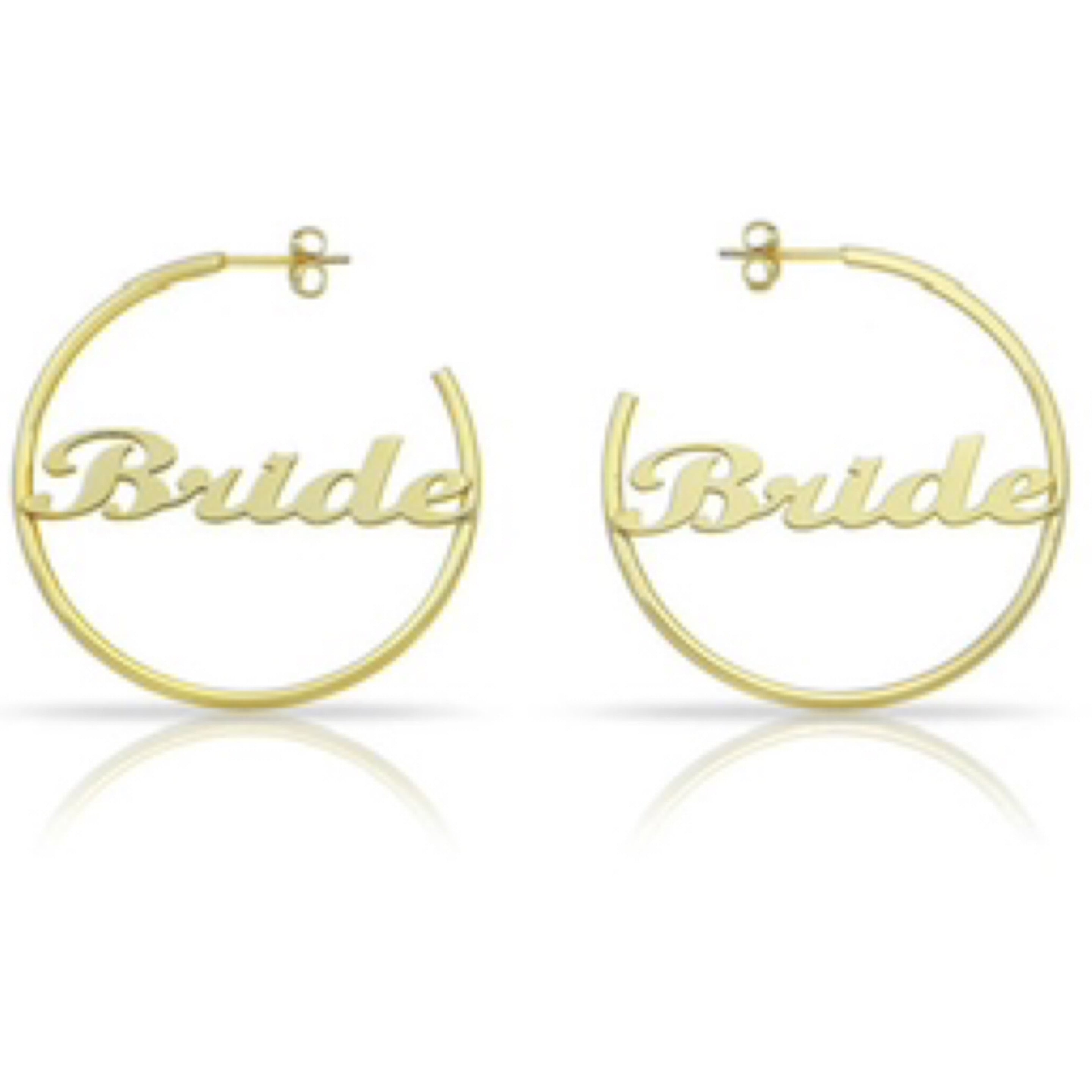 Bride Script Hoops