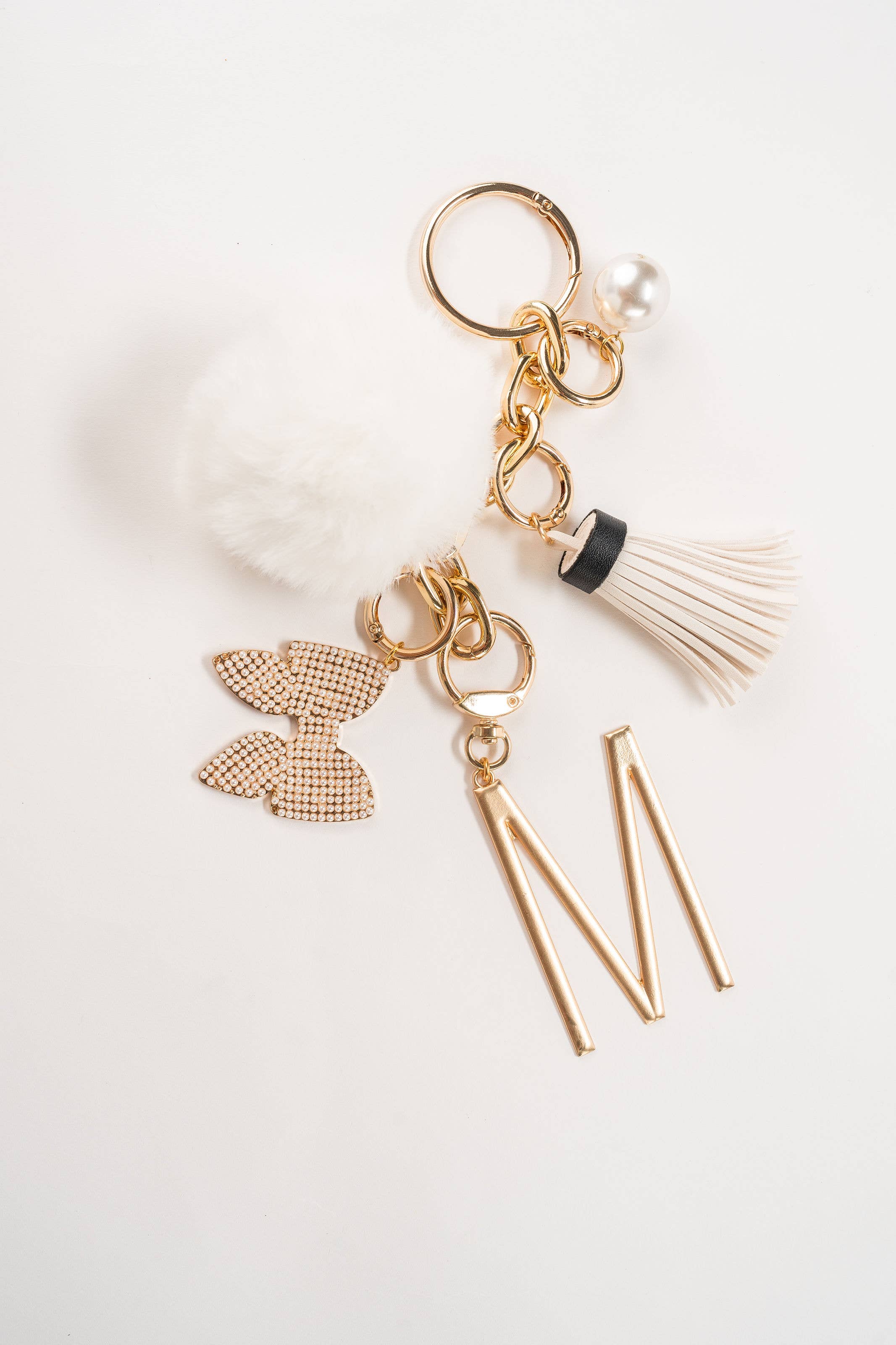 Gold Initial Bag Charm