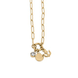 18K Gold Shell Anchor Charm Holder Necklace Gift Set