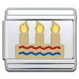 Italian Bracelet Charm -  Birthday Cake