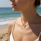 Gold Open Hammered Heart Charm | Waterproof Stainless Steel