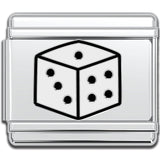 Italian Bracelet Charm - White Dice 9mm Links