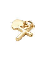 Gold Heart and Cross Charm