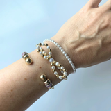 On Knox Bow Bracelet - Metal and Pearl
