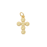 Front View of the Gold Daisy Cross Charm