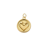Gold Two Swan Heart Charm