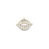 Gold Rhinestone Lip Charm