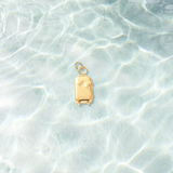 Gold Let's Travel Suitcase Charm | Waterproof Stainless Steel
