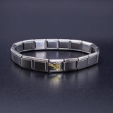 Italian Charm Bracelet Charms - Raised Gold Guitar
