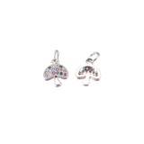 Front & Back View of the Silver Mystic Mushroom Charm