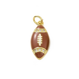Gold Football Rugby Charm