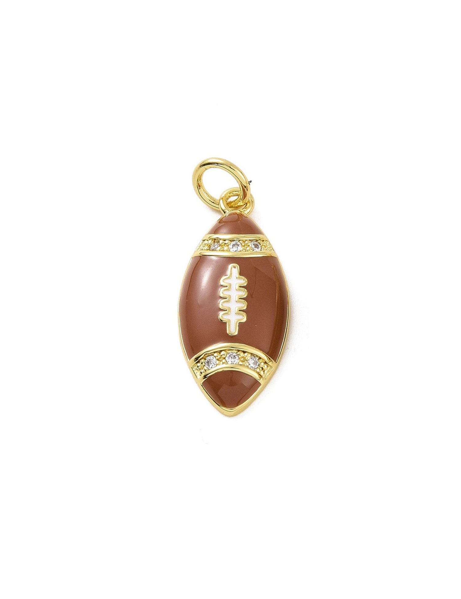 Gold Football Rugby Charm