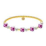 PEONY | GOLD FILLED BEADED BRACELET WITH PORCELAIN