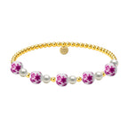 PEONY | GOLD FILLED BEADED BRACELET WITH PORCELAIN