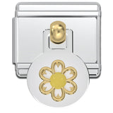 Italian Bracelet Dangle Charm - Gold Daisy Dangle Links