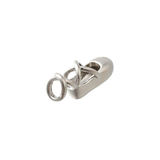 Side view of the Silver Ballerina Slipper Charm
