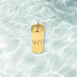 Gold Coffee To Go Charm | Waterproof Stainless Steel