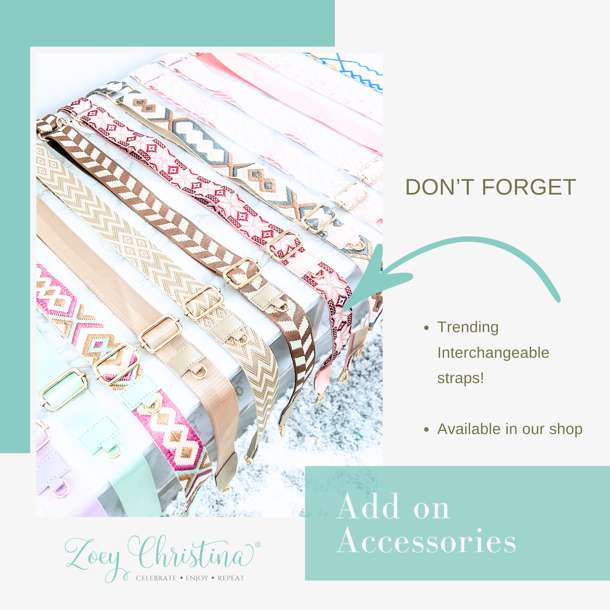 Crossbody Zipper Bag – 7 Colors, Removable Strap, Stylish