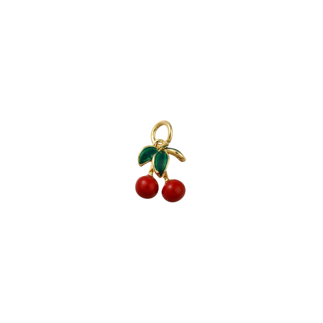 Front View of the Gold Sweet Cherry Duo Charm