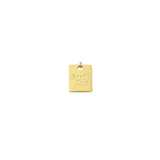 Gold Good Luck Square Charm | Waterproof Stainless Steel