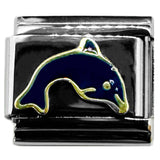 Italian Bracelet Charm - Navy Dolphin