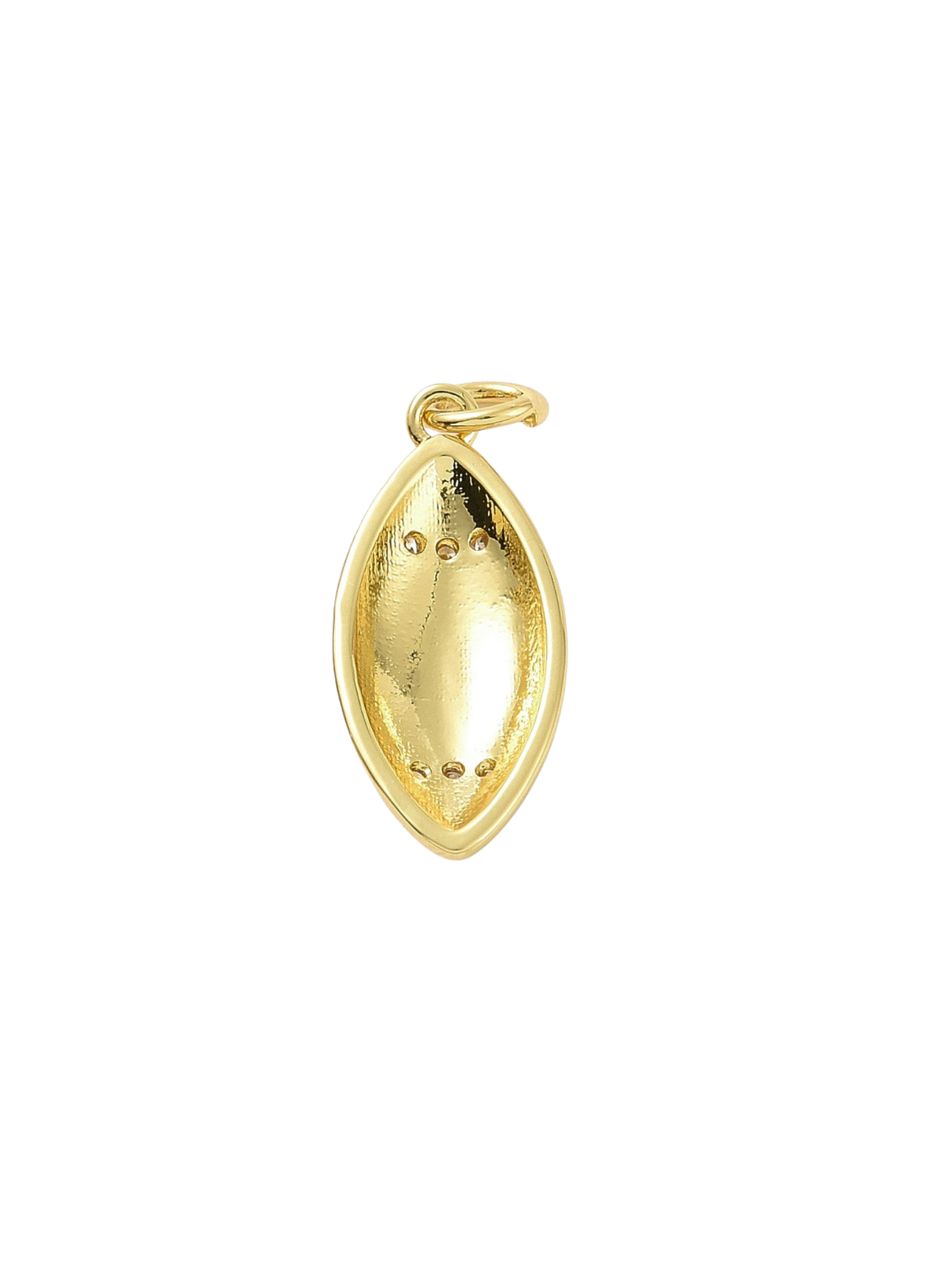 Gold Football Rugby Charm - back view