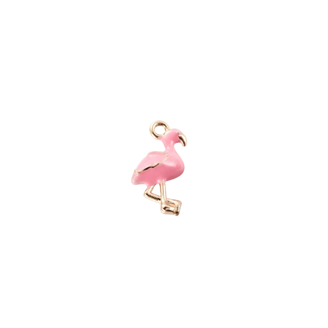 Transparent Gold Flamingo Dazzle Charm 
