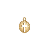 Gold Cut Out Cross Charm | Waterproof Stainless Steel