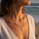 Gold Dewdrop Beaded Star Charm | Waterproof Stainless Steel