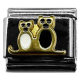 Italian Bracelet Charm  - Two Cats