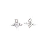 Side View Silver Winged Heart Charm 