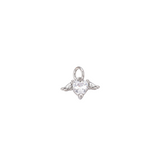Silver Winged Heart Charm 