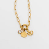 18K Gold Shell Anchor Charm Holder Necklace Gift Set