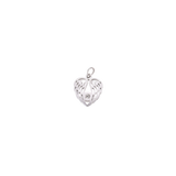 Silver Winged Grace Heart with Cubic Zirconia Charm