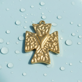 Gold Cross My Heart Charm | Waterproof Stainless Steel