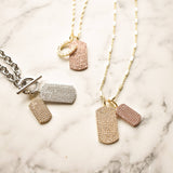Mini Pave Crystal Dog Tag
