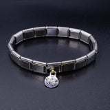 Italian Bracelet Dangle Charm - Rhinestone Butterfly (Clear)