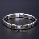 Italian Charm Bracelet Charms - Rhinestone Heart Links