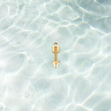 Gold Crystal Arrow Charm - Waterproof Stainless Steel
