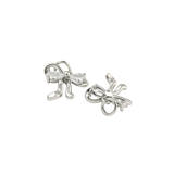 Front & back view of the Silver Starlight Bow with Cubic Zirconia Charm