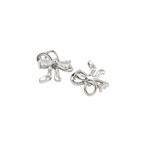 Front & back view of the Silver Starlight Bow with Cubic Zirconia Charm