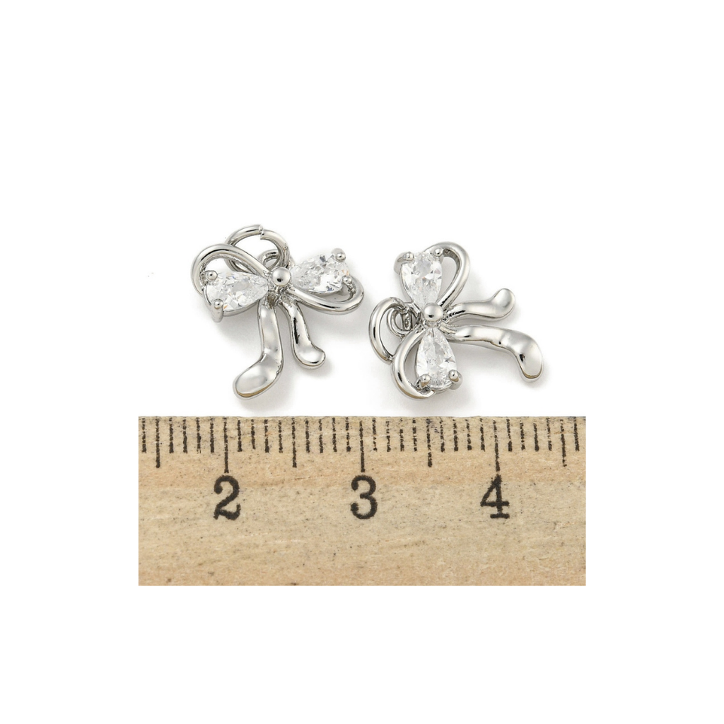 Length comparison of the Silver Starlight Bow with Cubic Zirconia Charm