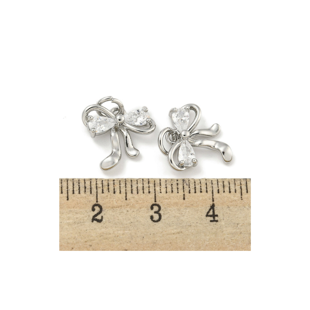 Length comparison of the Silver Starlight Bow with Cubic Zirconia Charm