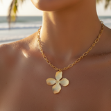 Gold Dogwood Petal Flower Charm | Waterproof Stainless Steel