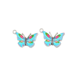 Silver Blue Butterfly Charm