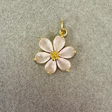 Pink Frosted Flower Charm