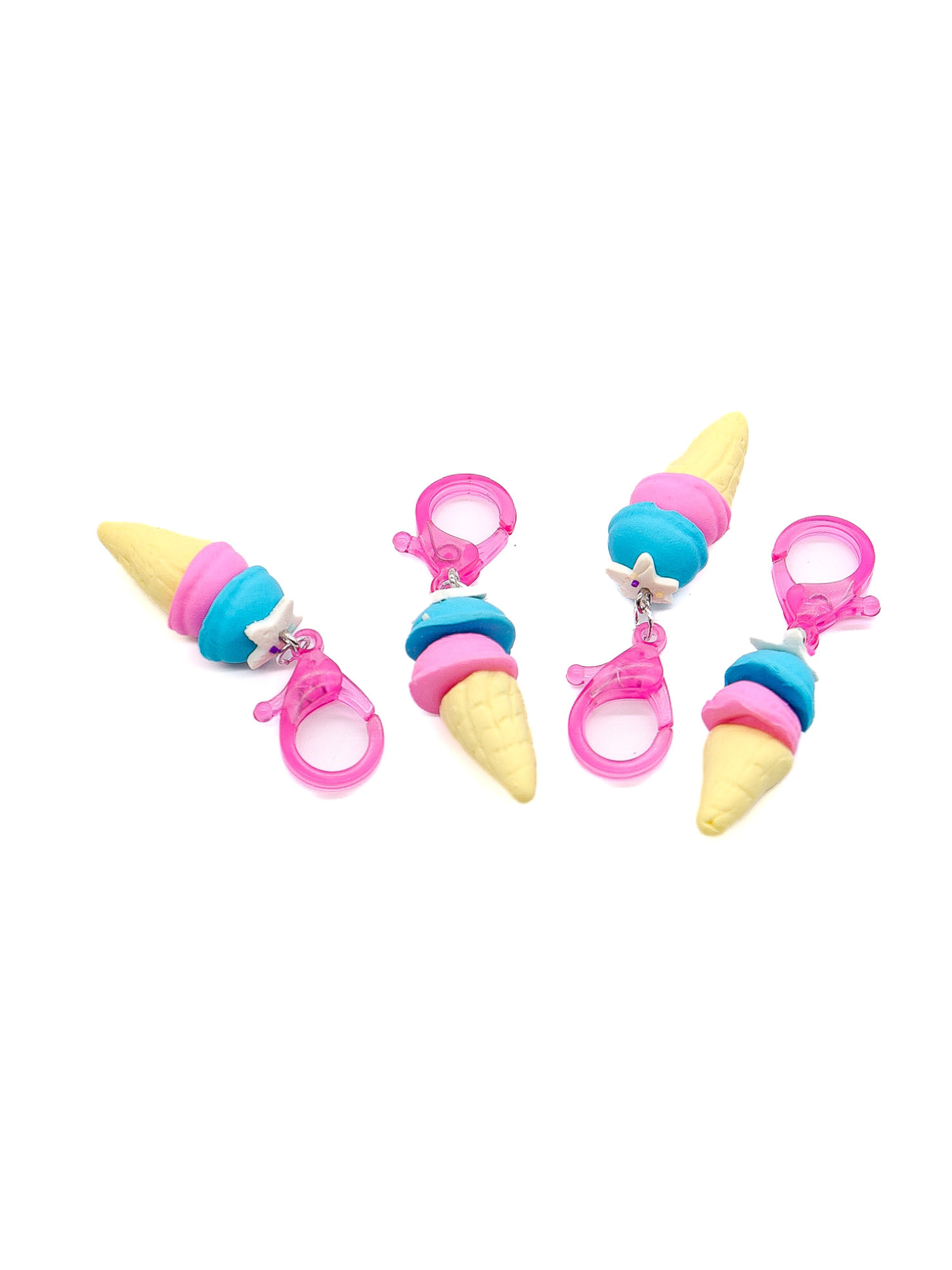 Front of four Blue Ice Cream Cone Lanyard Charm
